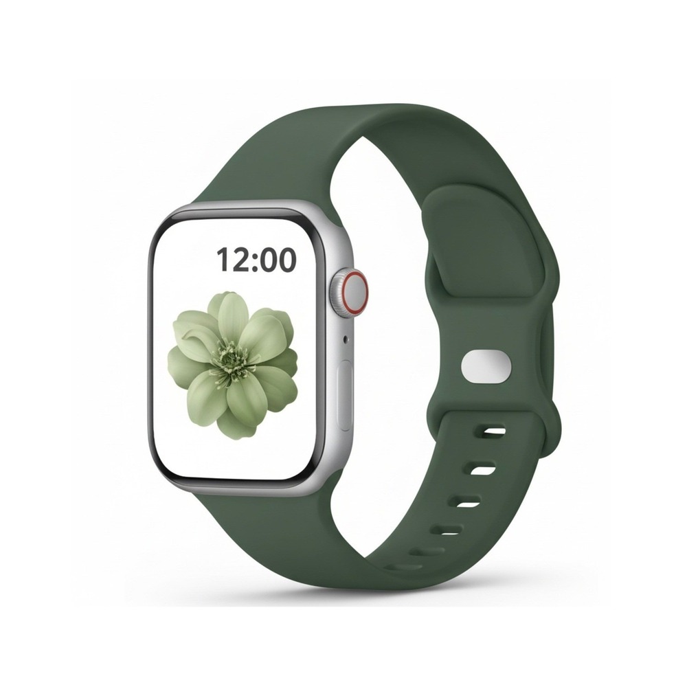 Apple iWatch Compatible Series 9-1 Sporty Green Silicone Watch Band 38/40/41mm